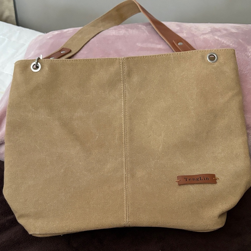 Tan Canvas Tote Bag